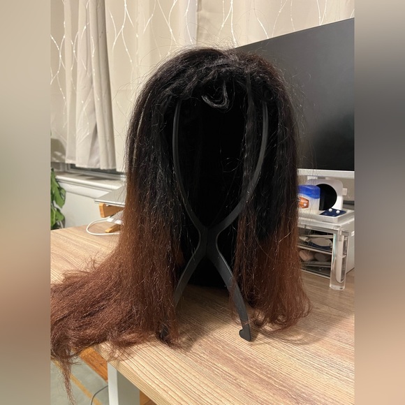 Kinky Straight Half Wig Human Hair 20-Inch - Picture 4 of 7